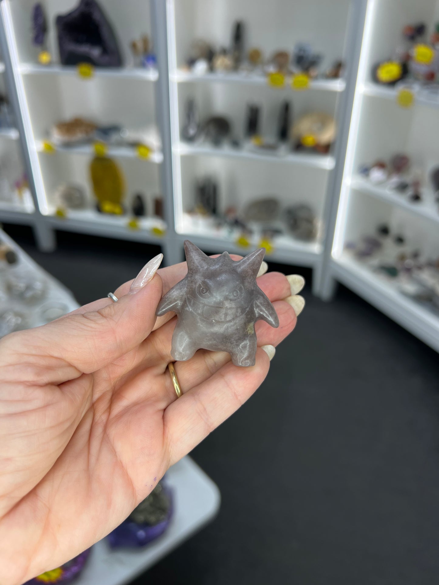 Lepidolite Character Carving