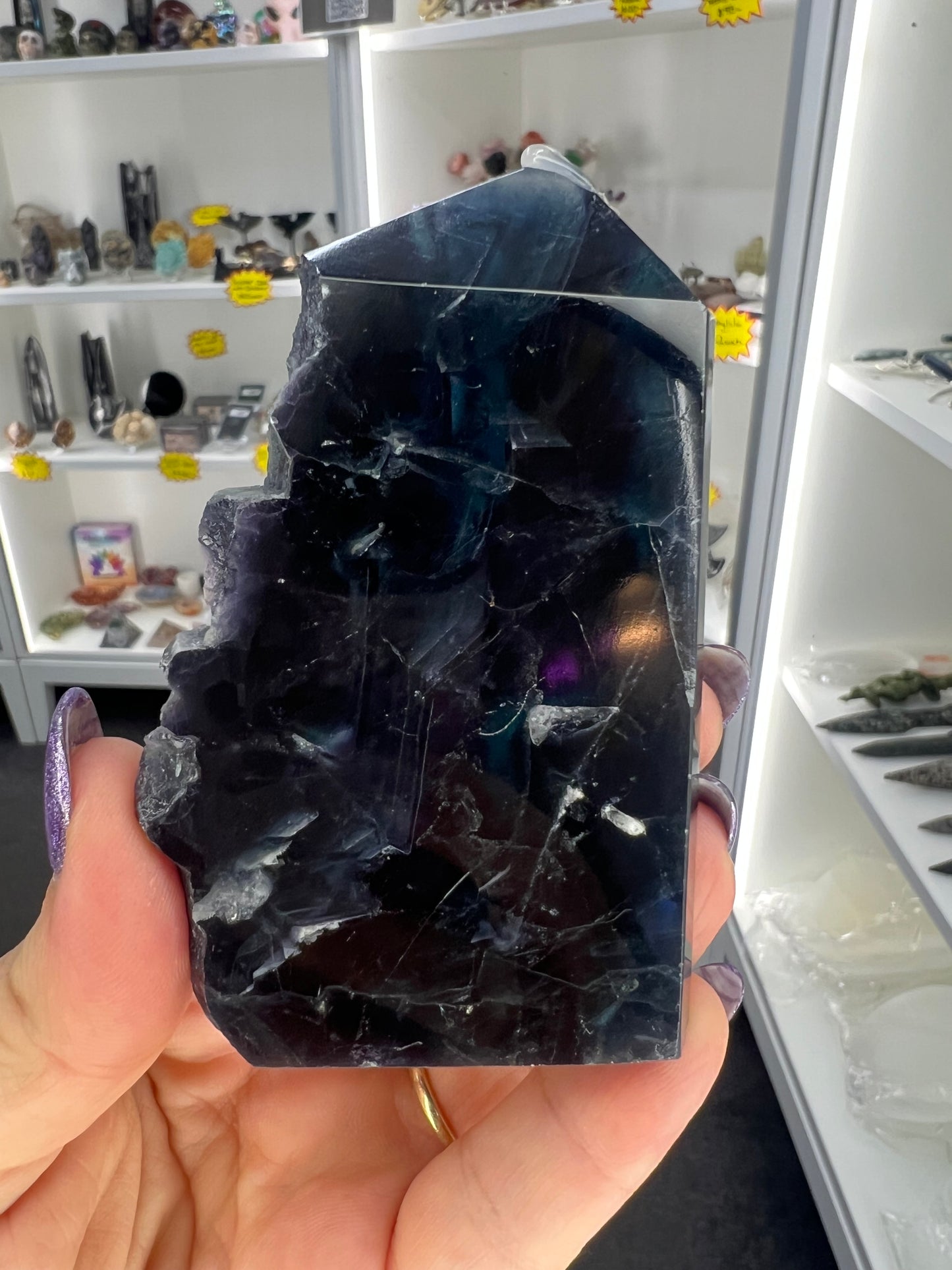 Black Fluorite Tower (UV Reactive)