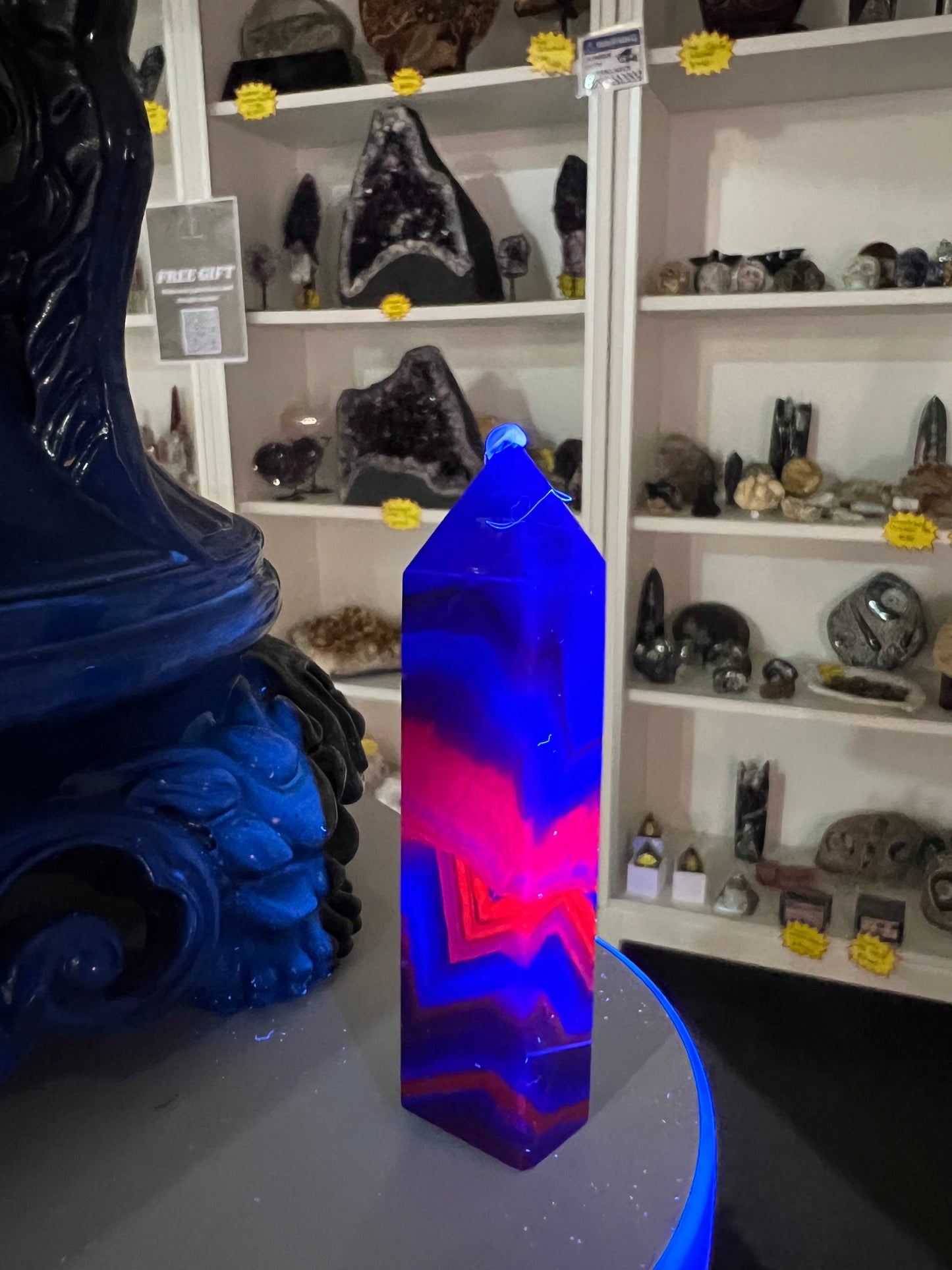 Black Fluorite Tower (UV Reactive)