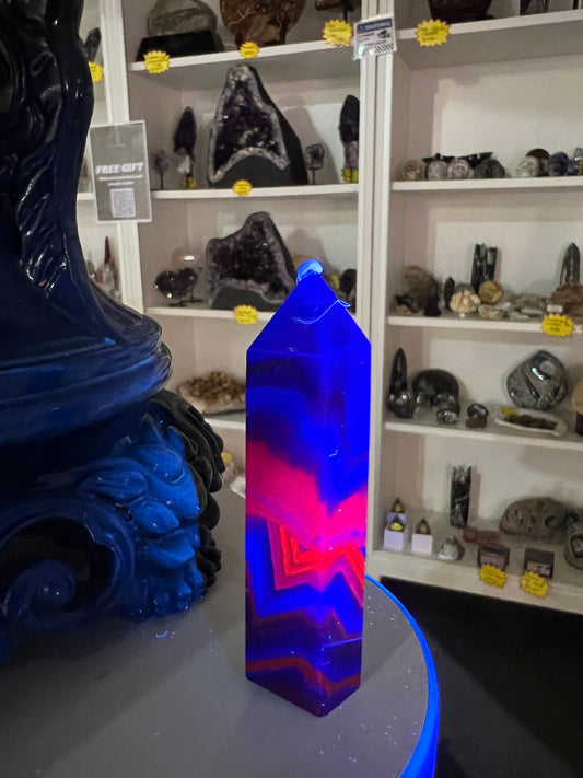 Black Fluorite Tower (UV Reactive)