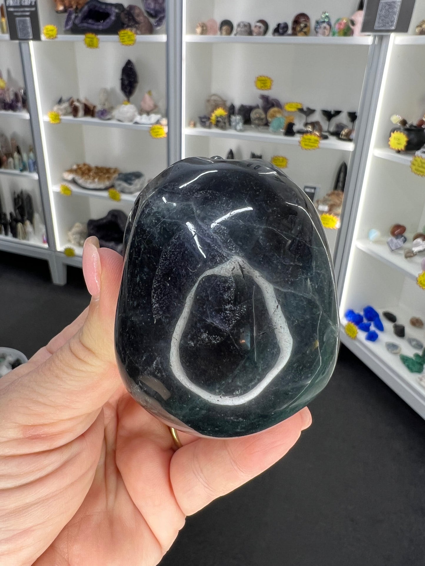 Black Fluorite Skull (UV Reactive)