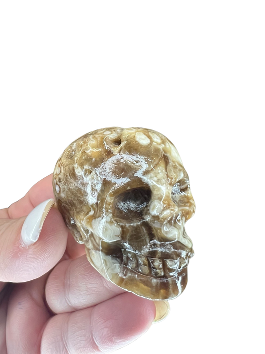 Chocolate Calcite Skull
