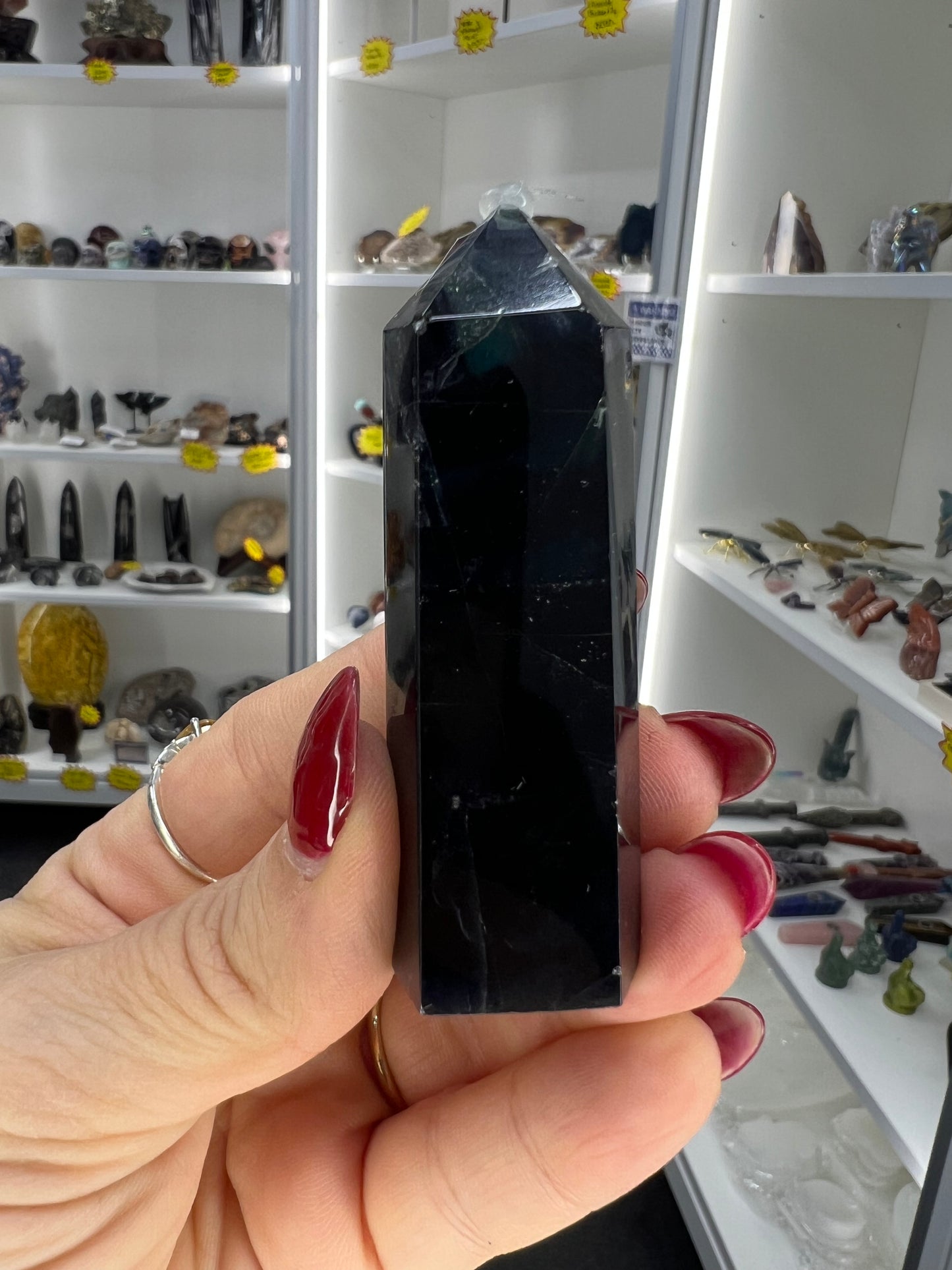 Black Fluorite Tower (UV Reactive)