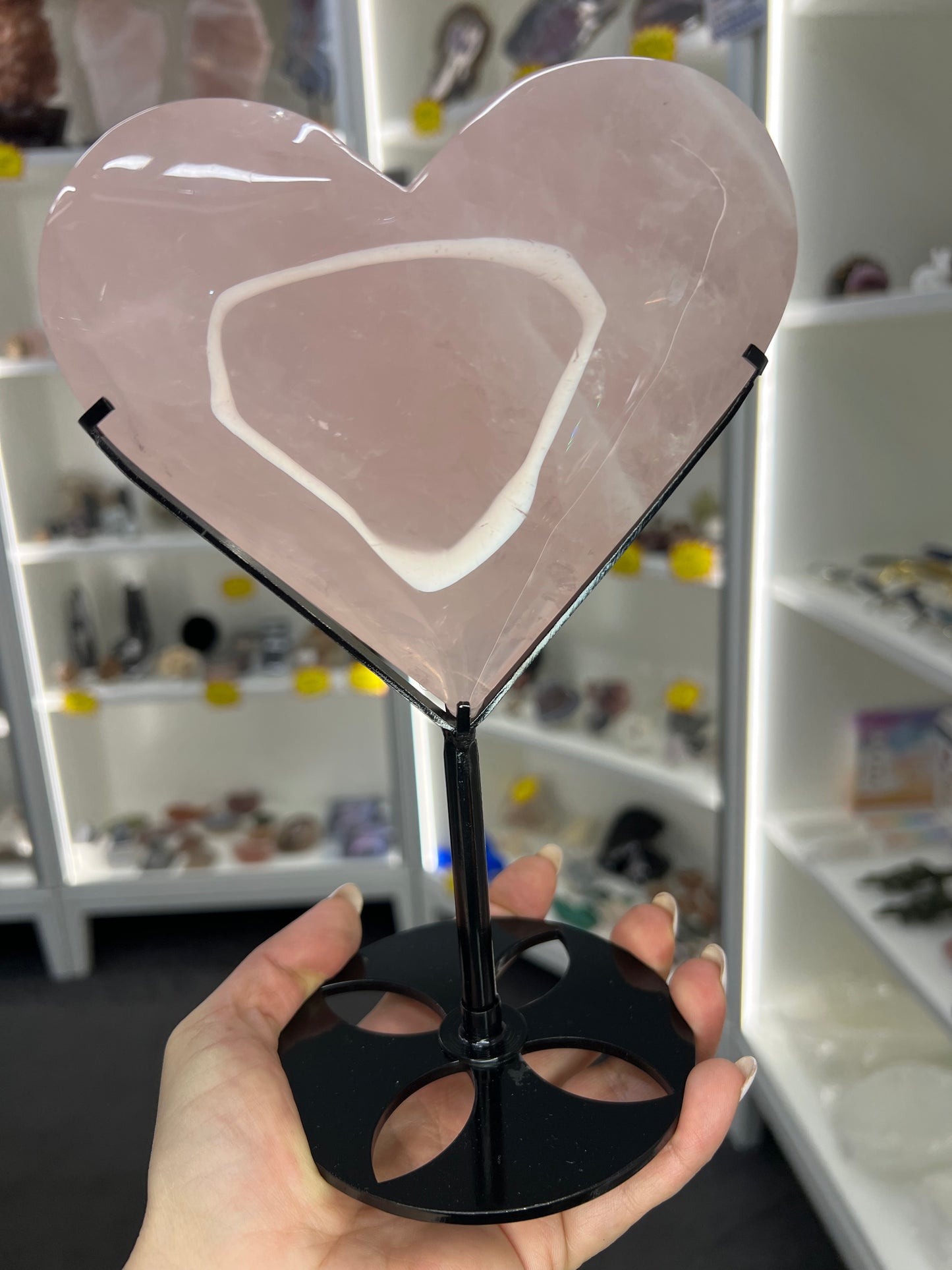 Rose Quartz Heart on Stand