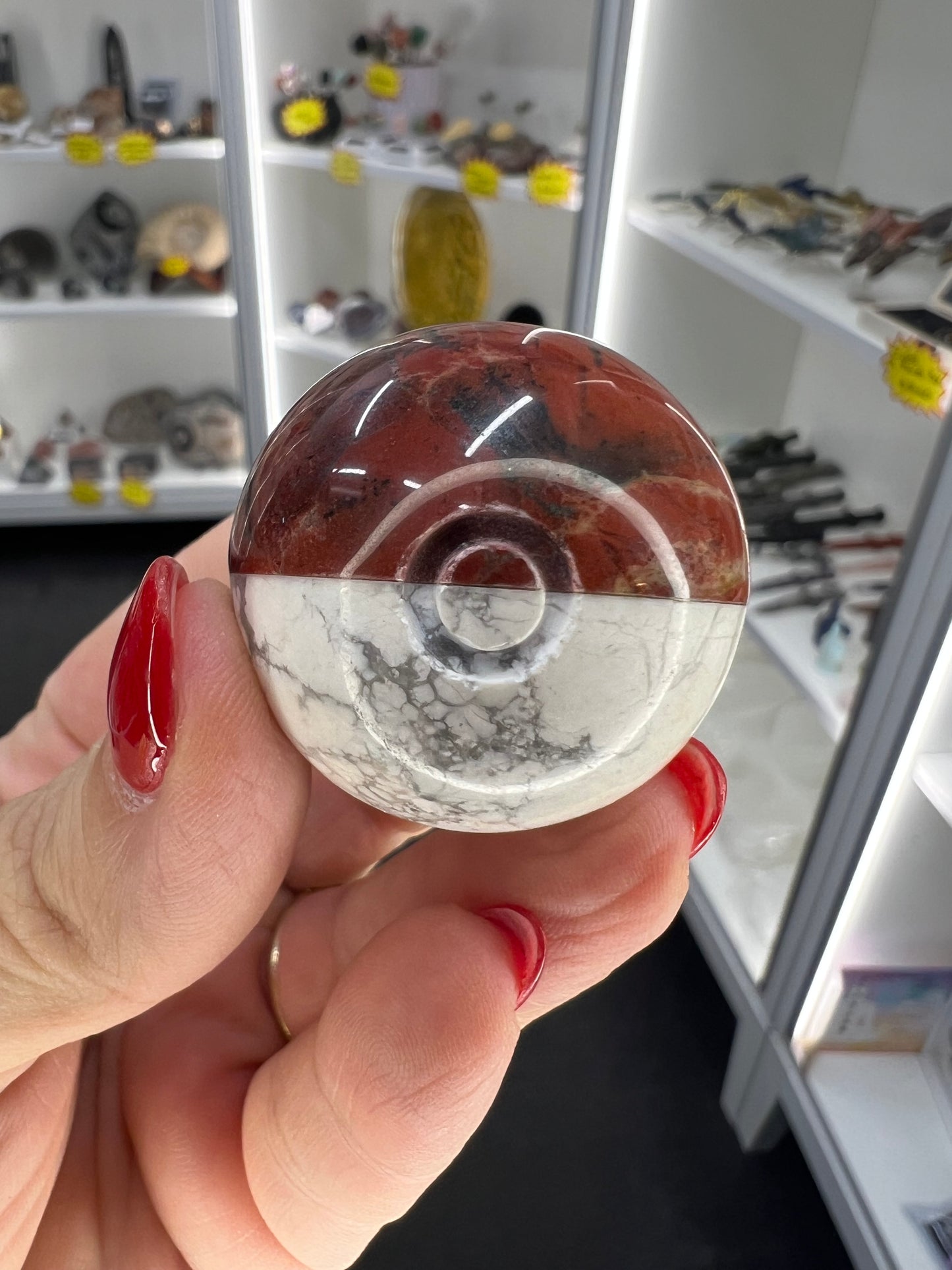 Red Jasper / Howlite Pokeball