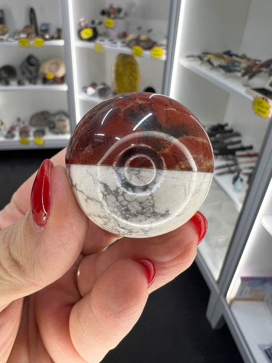 Red Jasper / Howlite Pokeball