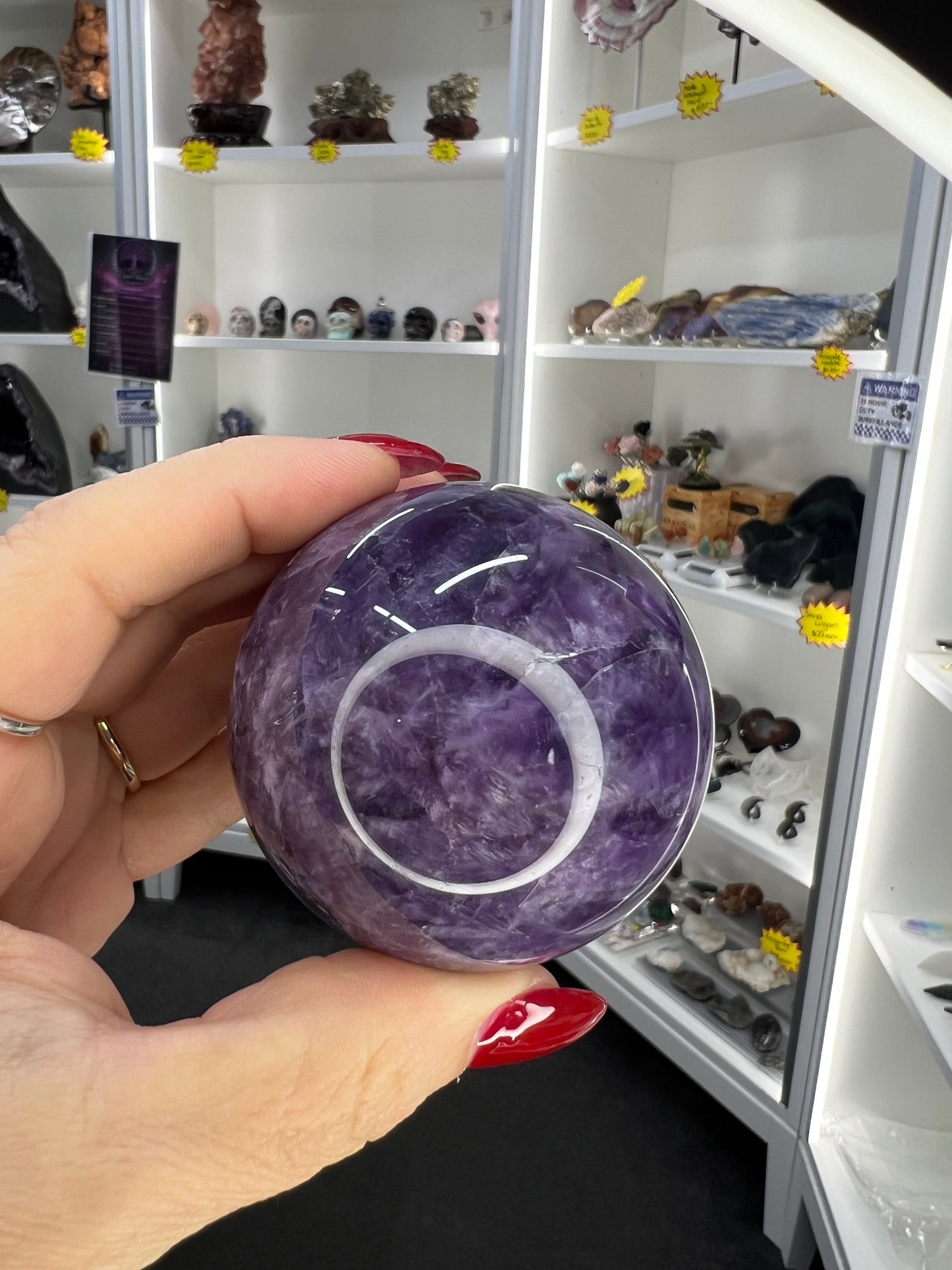 Chevron / Dream Amethyst Sphere with Stand