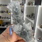 Apophyllite on Blue Chalcedony