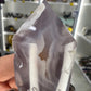 Black Flower Agate Tower