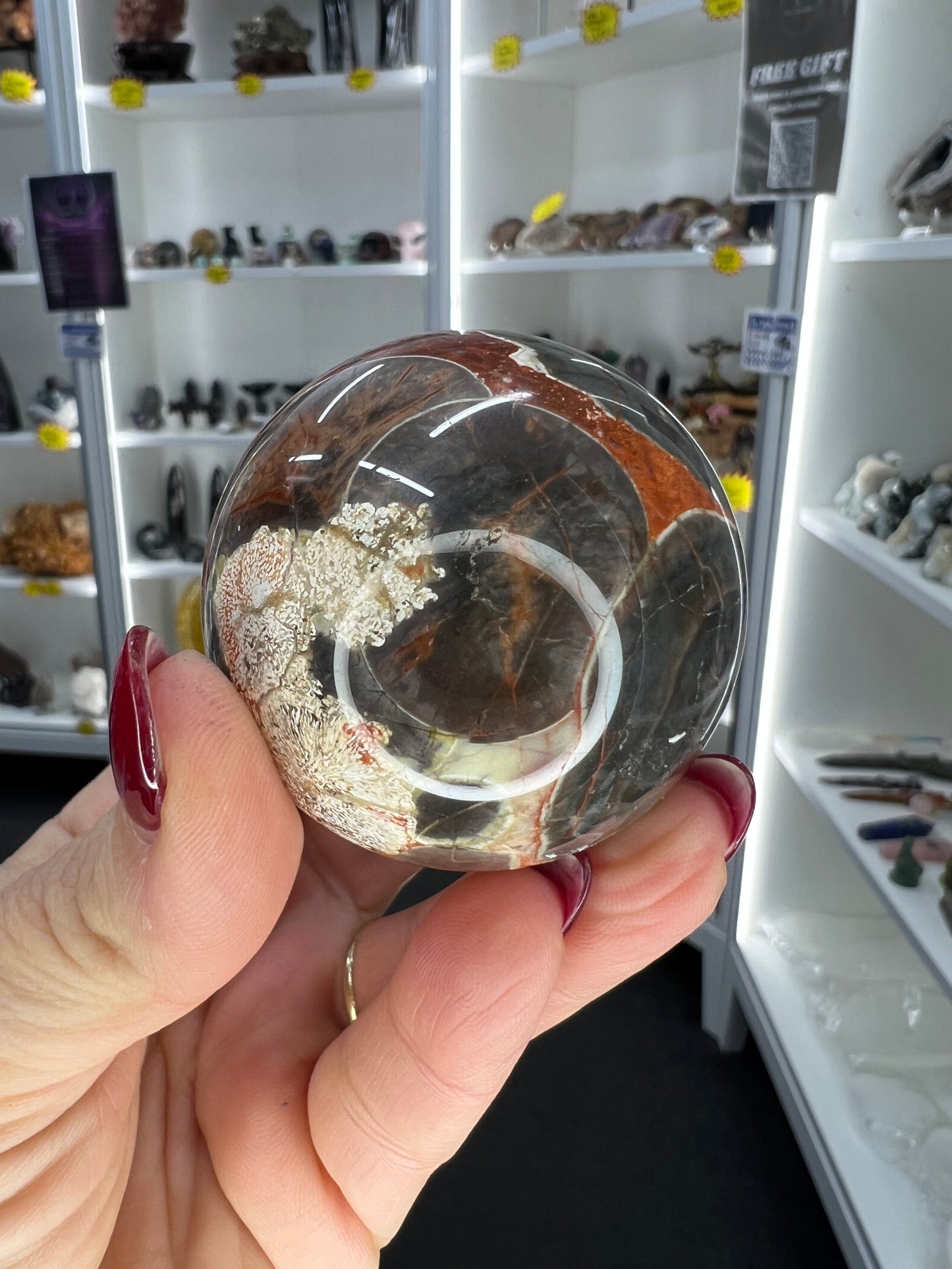 Money Agate Sphere with Stand