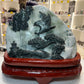 Huge Jade Landscape on Wooden Stand