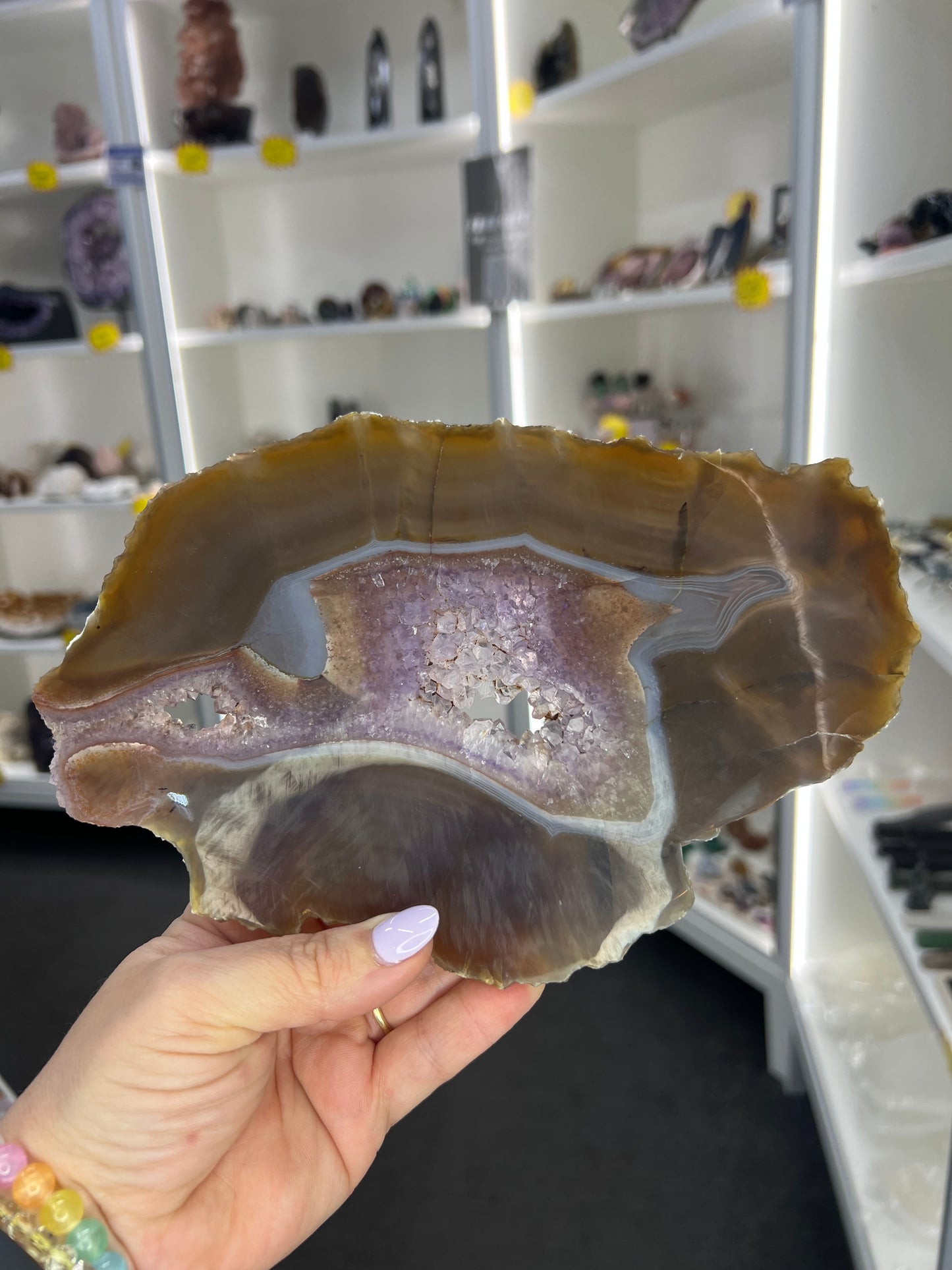 Amethyst / Agate Slab on Stand