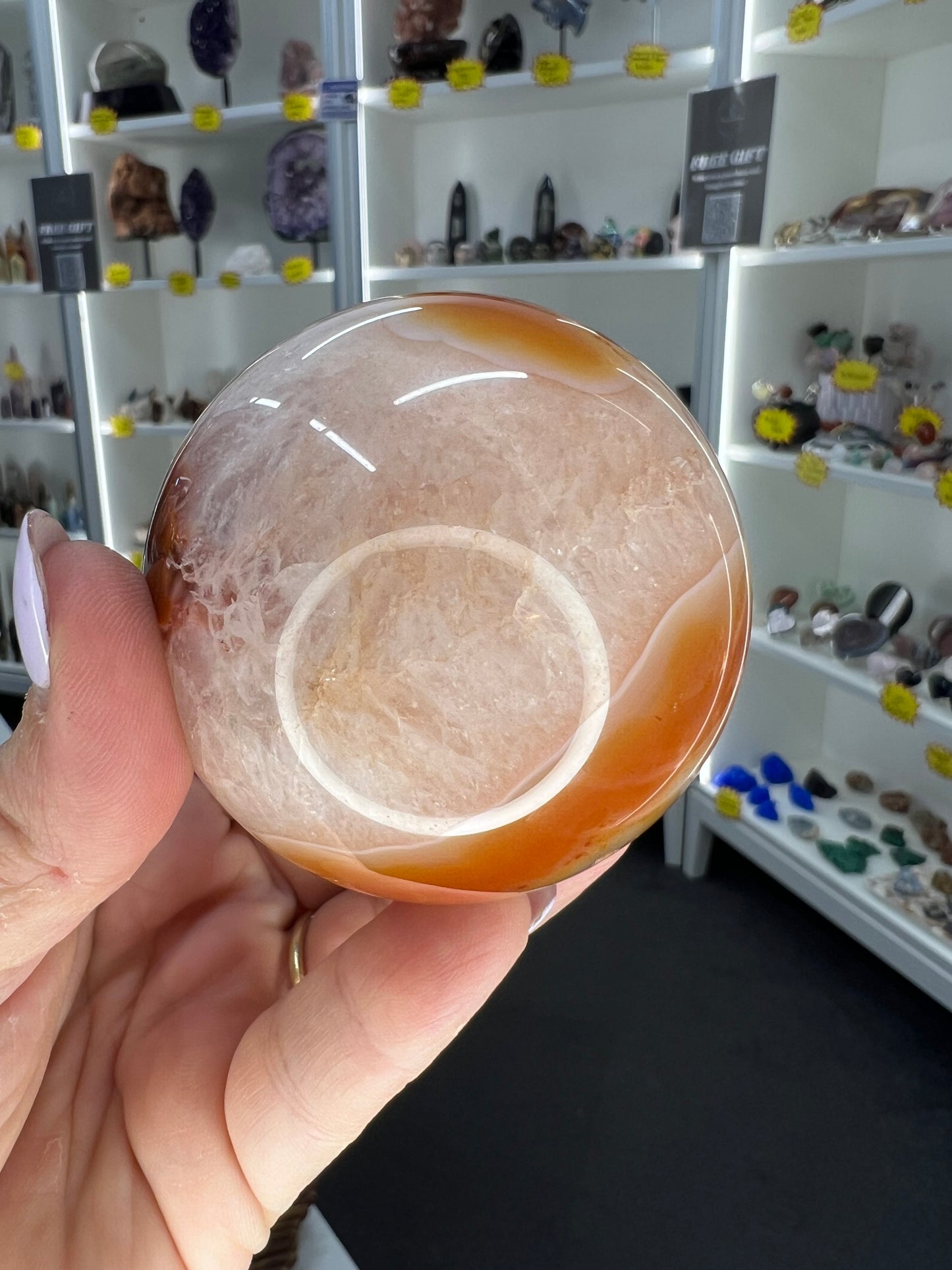 Druzy Carnelian Sphere with Stand