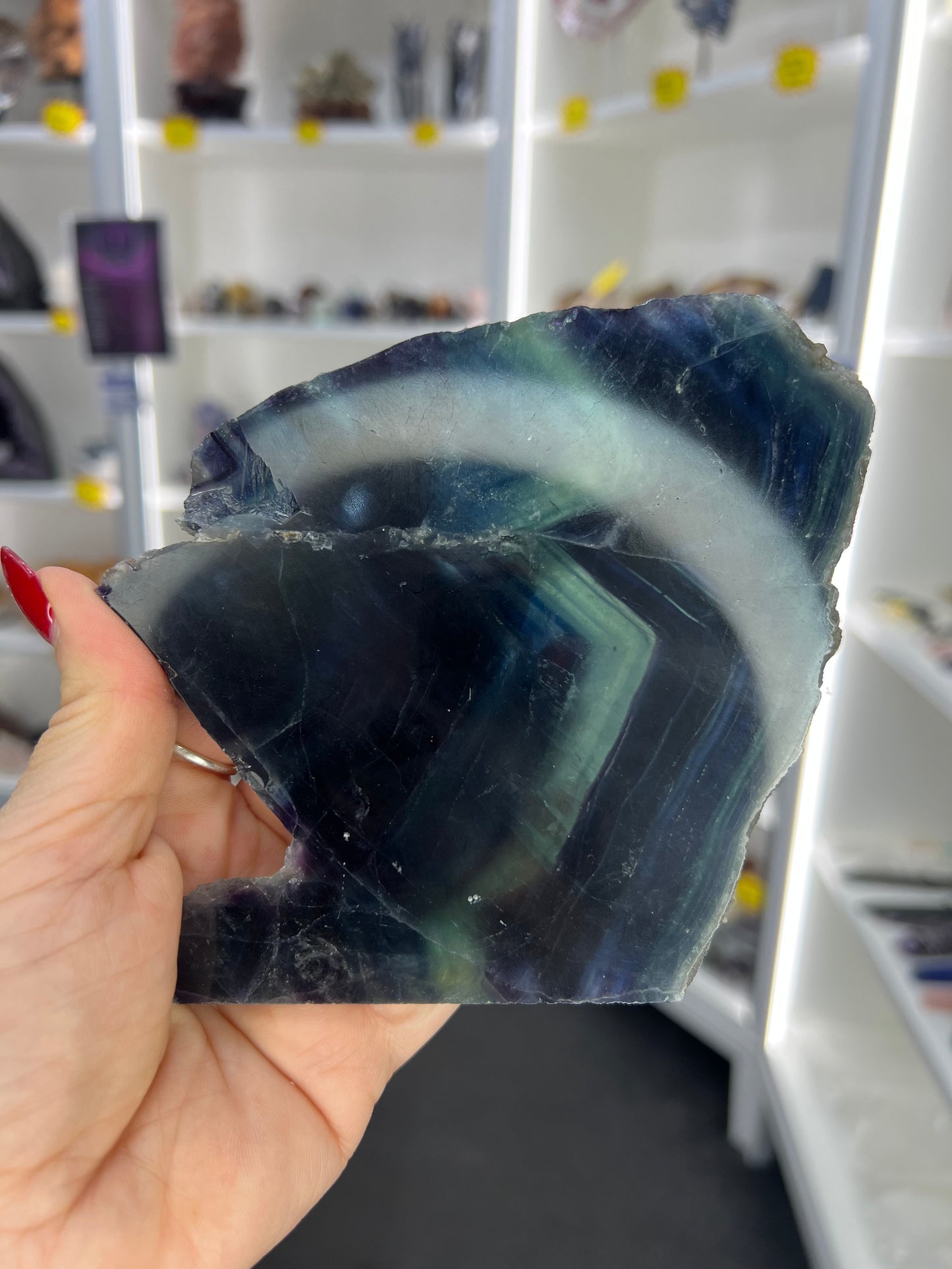Black Fluorite Slab (UV Reactive)