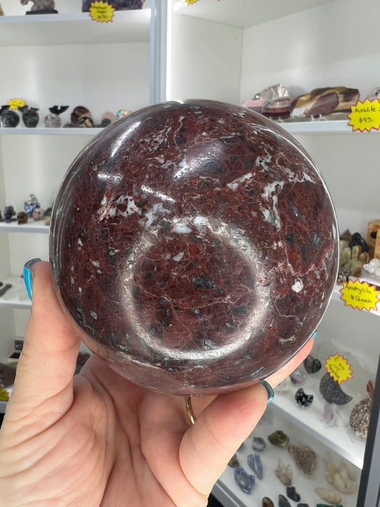 Red Onyx Sphere on Stand