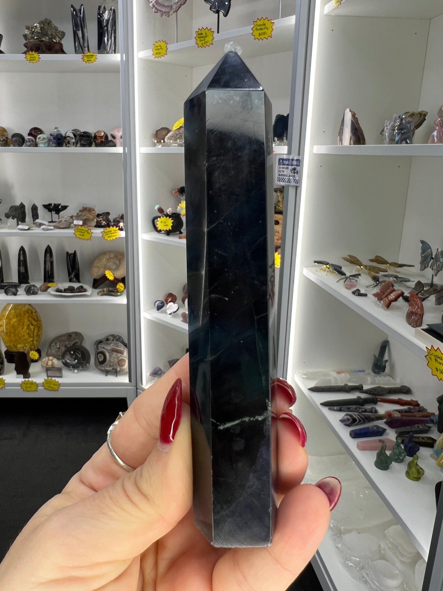 Black Fluorite Tower (UV Reactive)