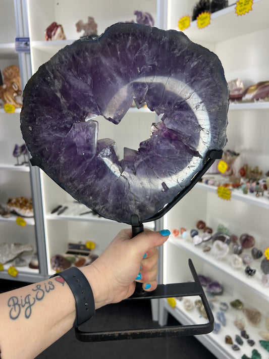 Amethyst Portal on Metal Stand