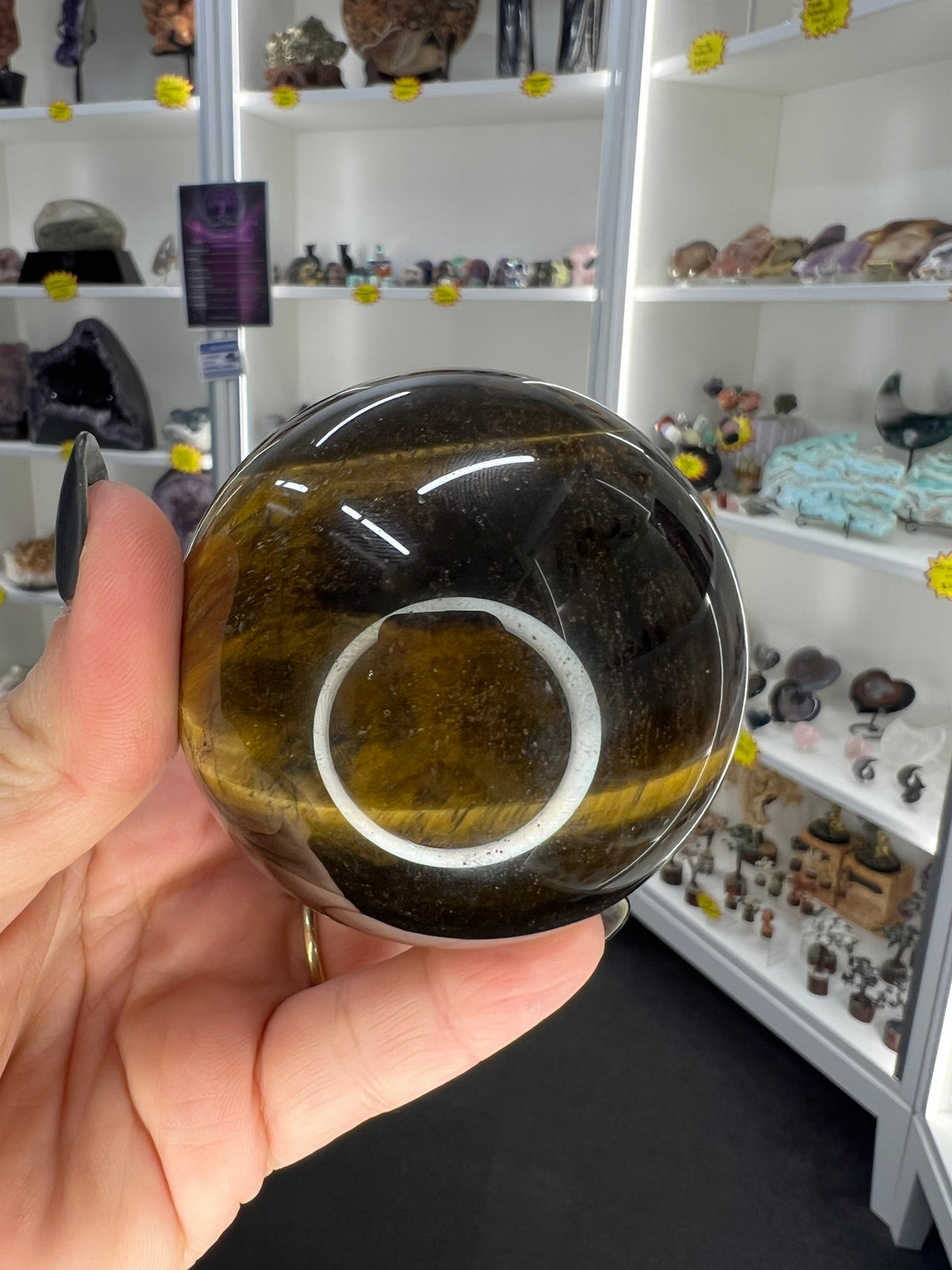 Tigers Eye Sphere on Stand