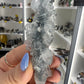 Apophyllite on Blue Chalcedony