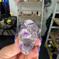 Chevron / Dream Amethyst Skull with Lepidolite Base Set