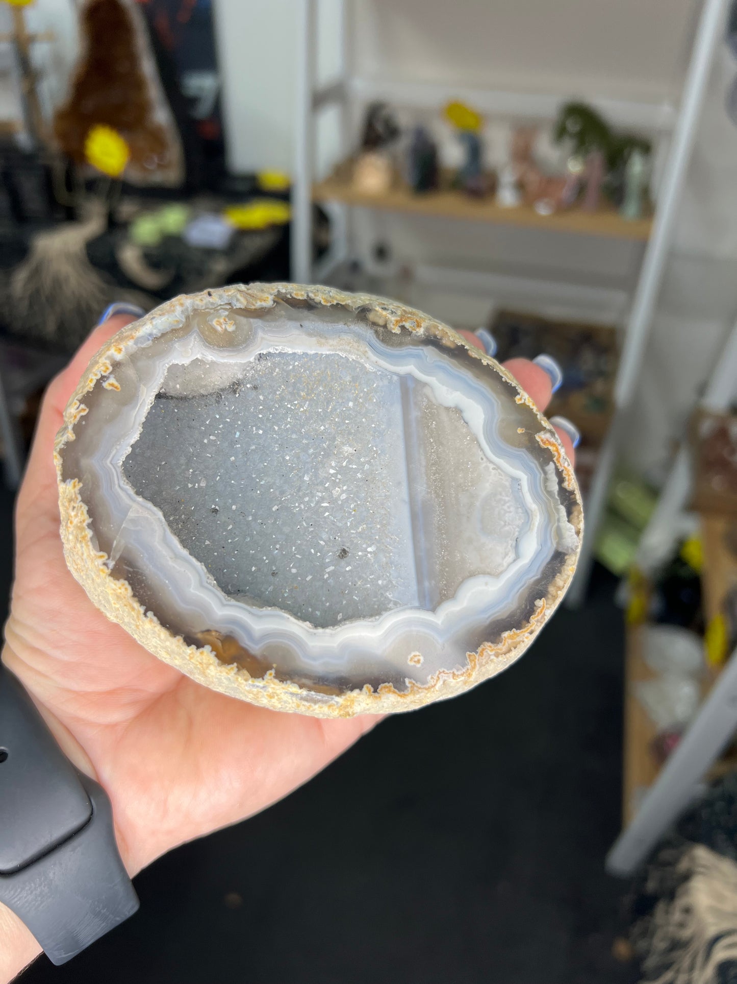 Druzy Agate Jewellery Box on Stand