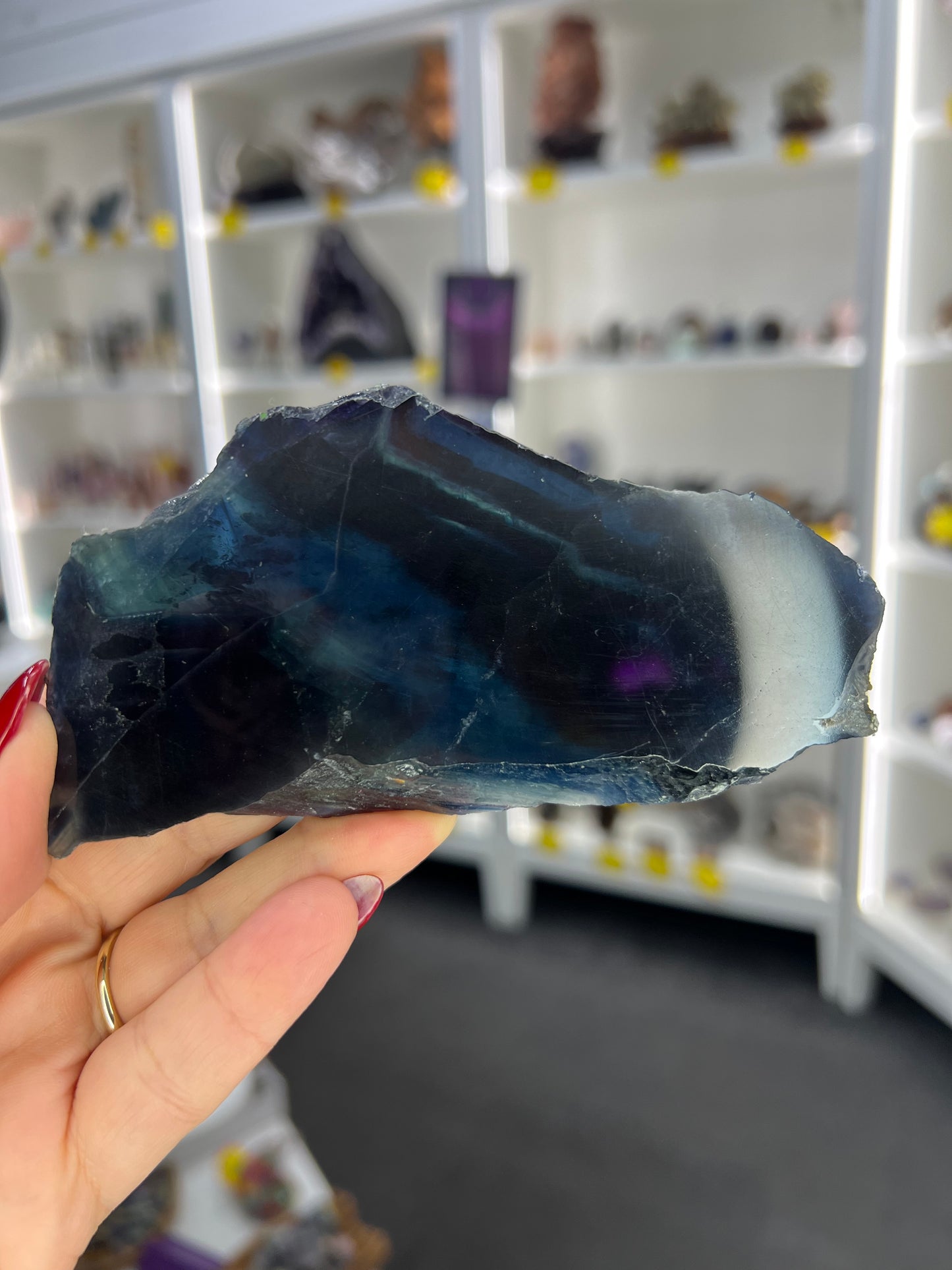 Black Fluorite Slab (UV reactive)