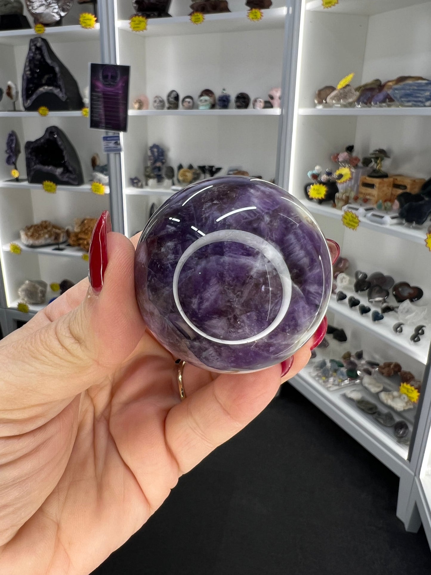 Chevron / Dream Amethyst Sphere with Stand