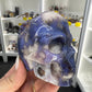 Blue Flower Agate Skull