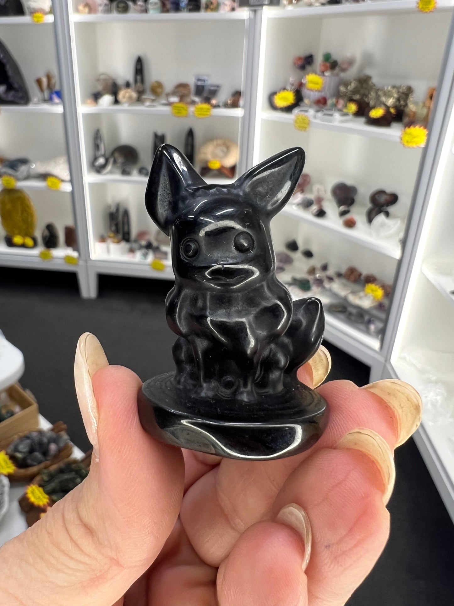 Black Obsidian Character Carving