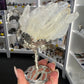 Clear Quartz Cluster on Silver Flamingo