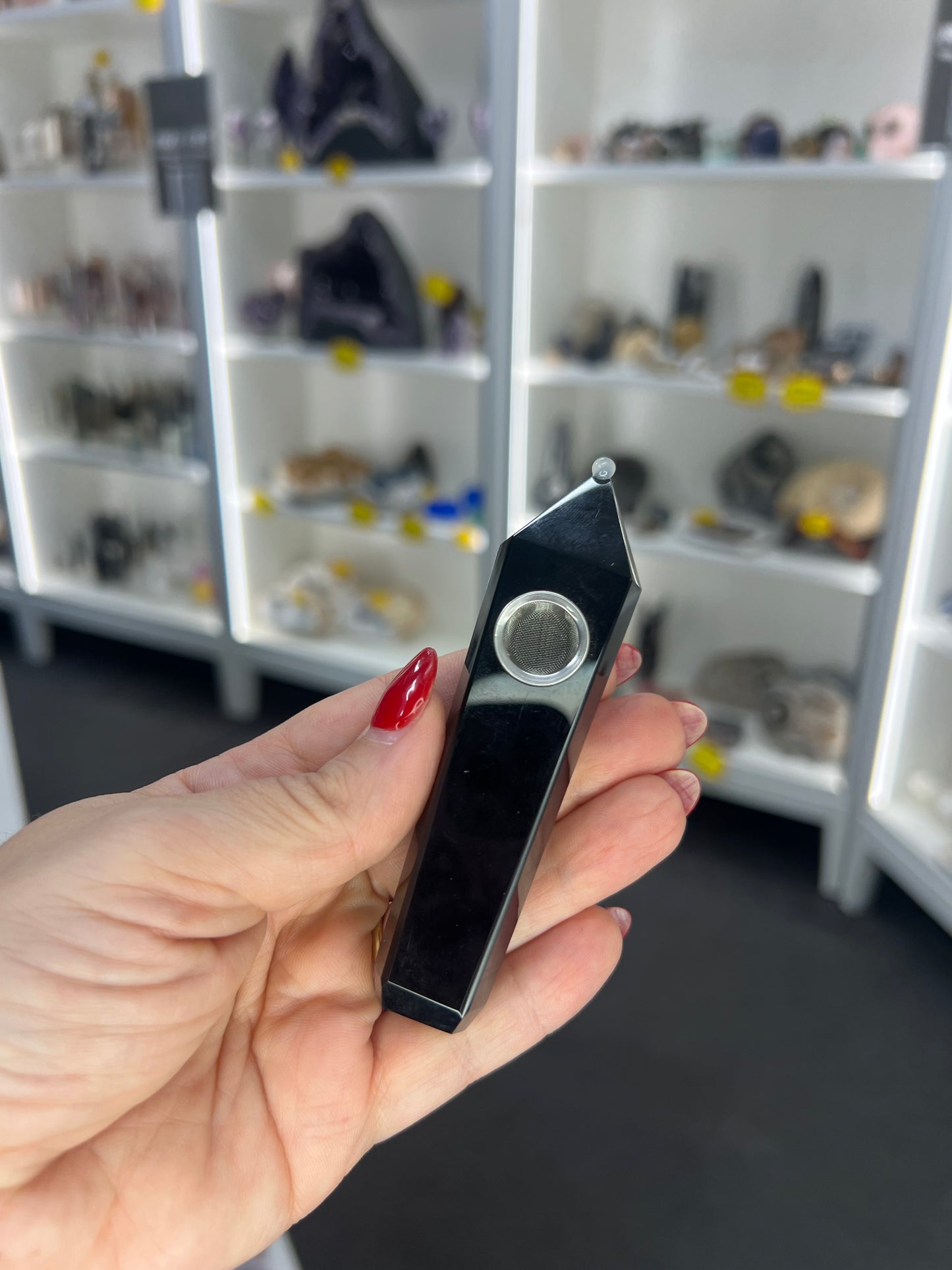 Black Obsidian Pipe