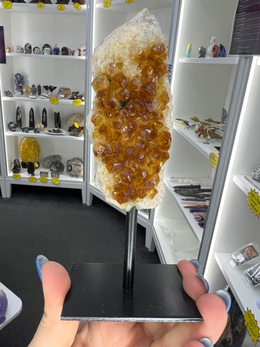 Citrine Cluster Specimen on Stand