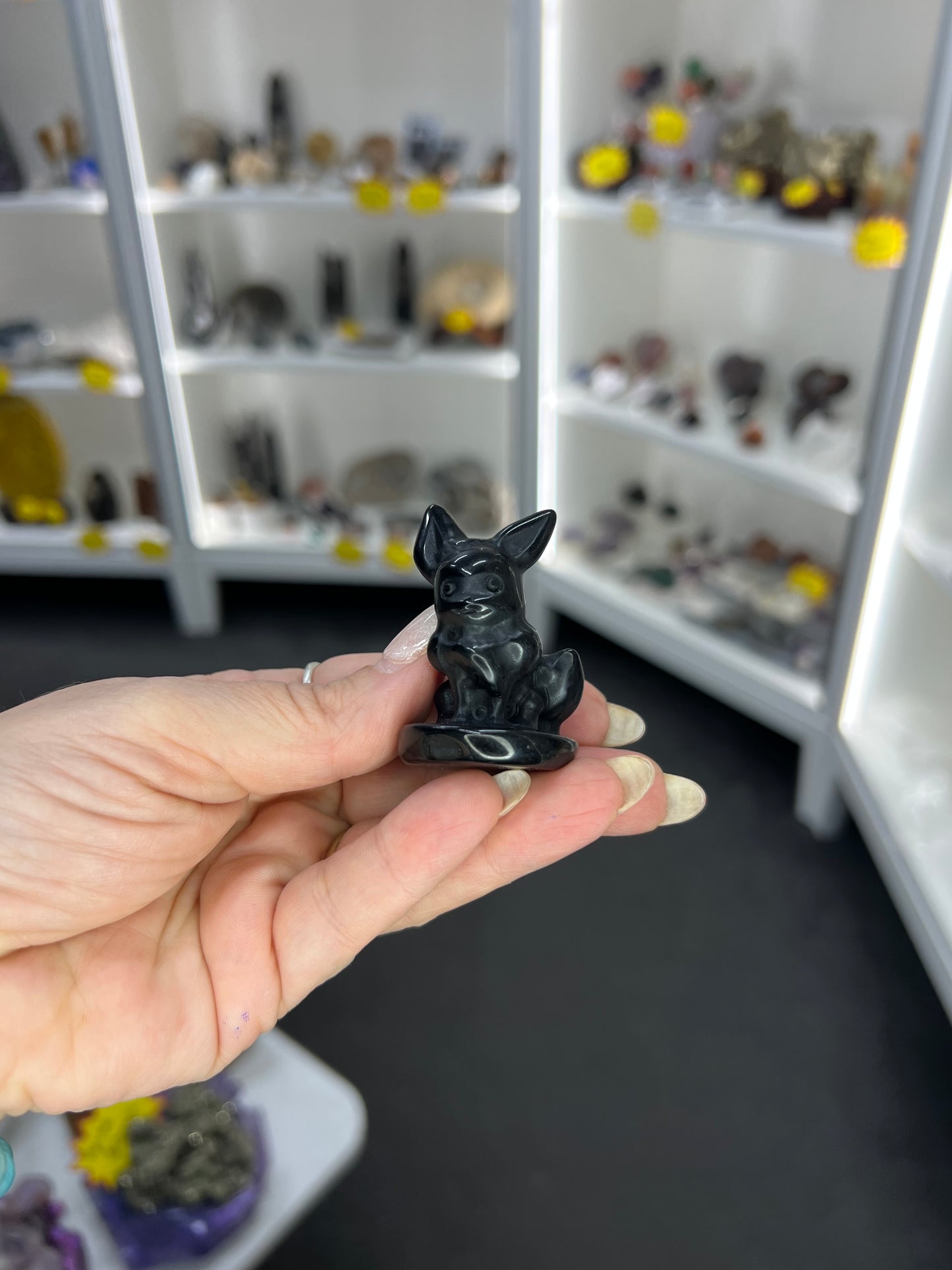Black Obsidian Character Carving