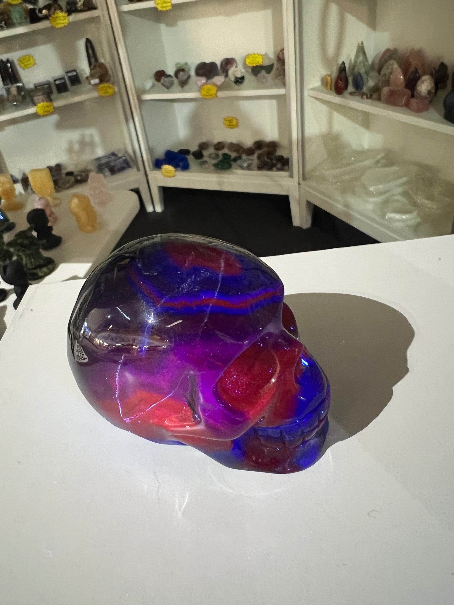 Black Fluorite Skull (UV Reactive)