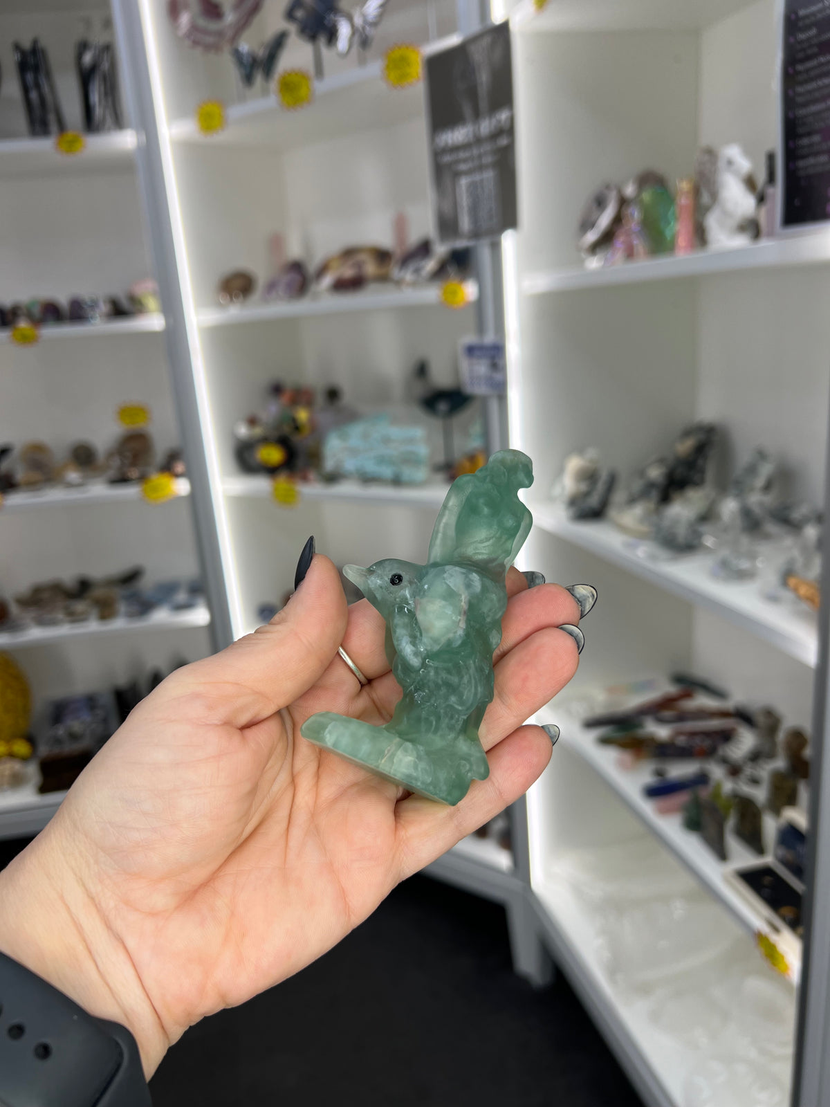 Fluorite Mermaid on Dolphin