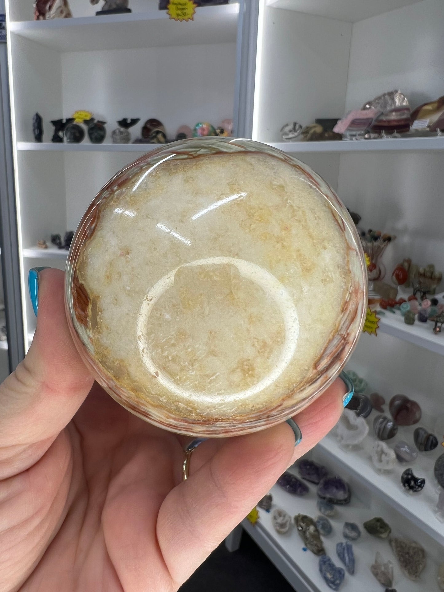 Green Onyx Sphere on Stand