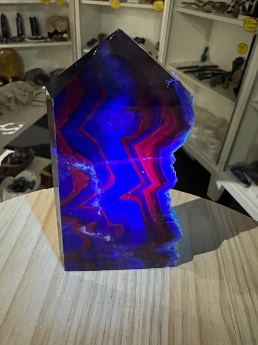 Black Fluorite Slab / Tower (UV Reactive)