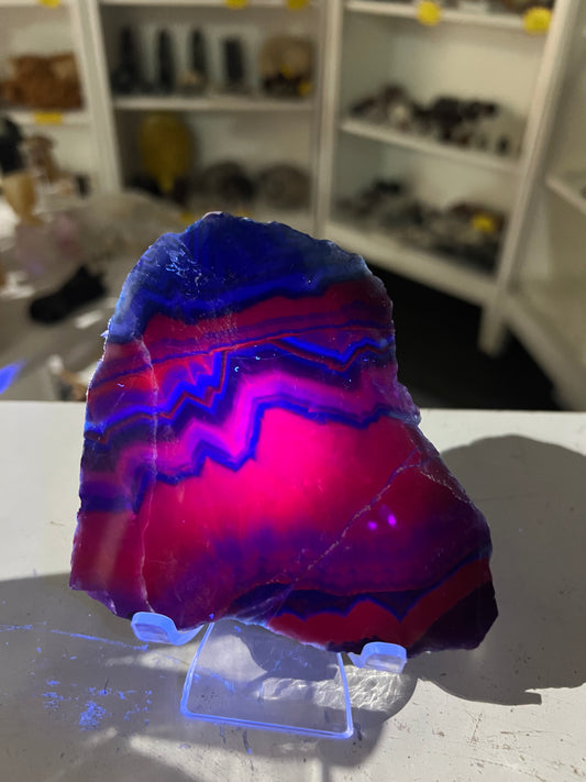 Black Fluorite Slab (UV reactive)