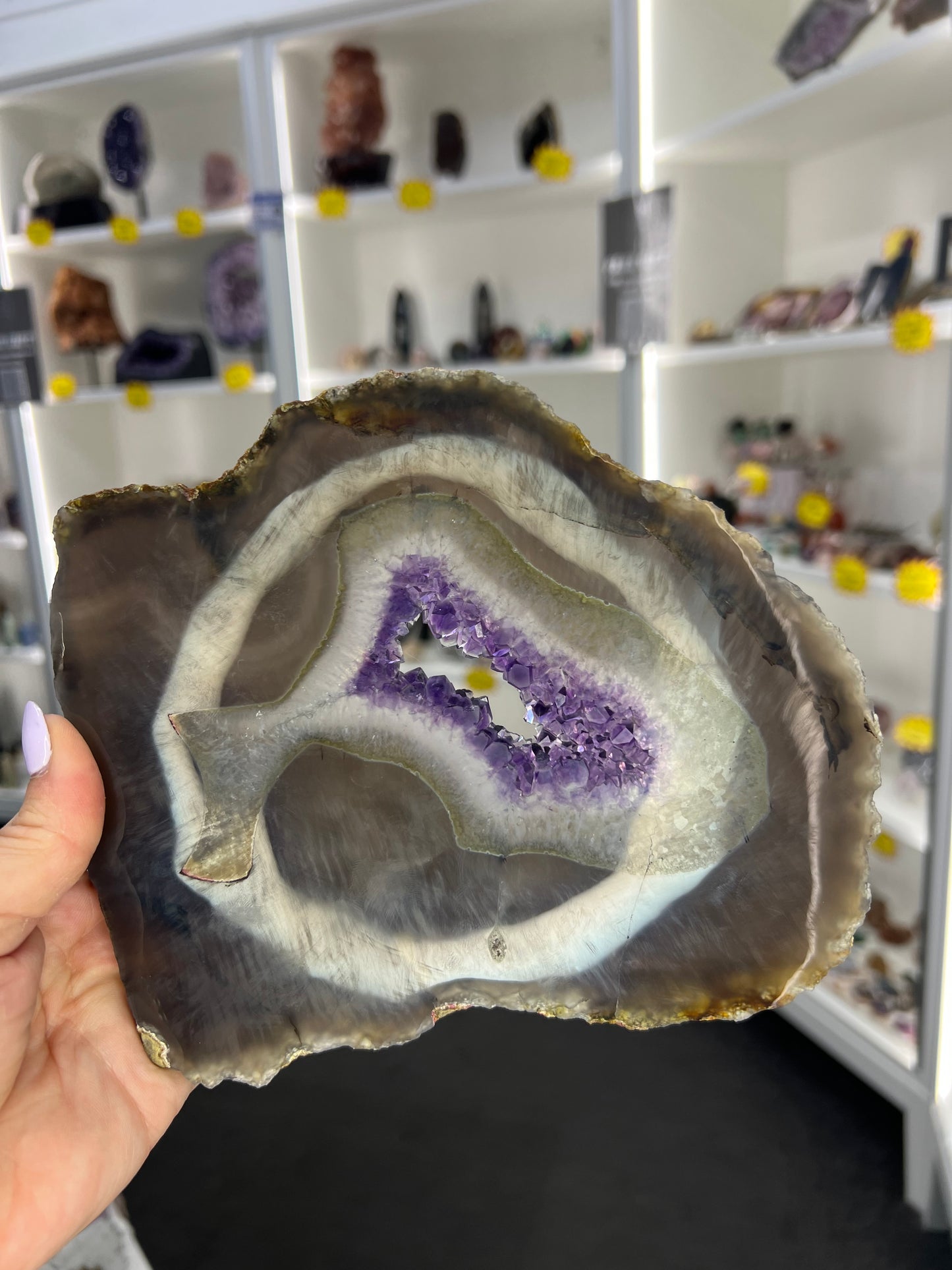 Amethyst / Agate Slab on Stand