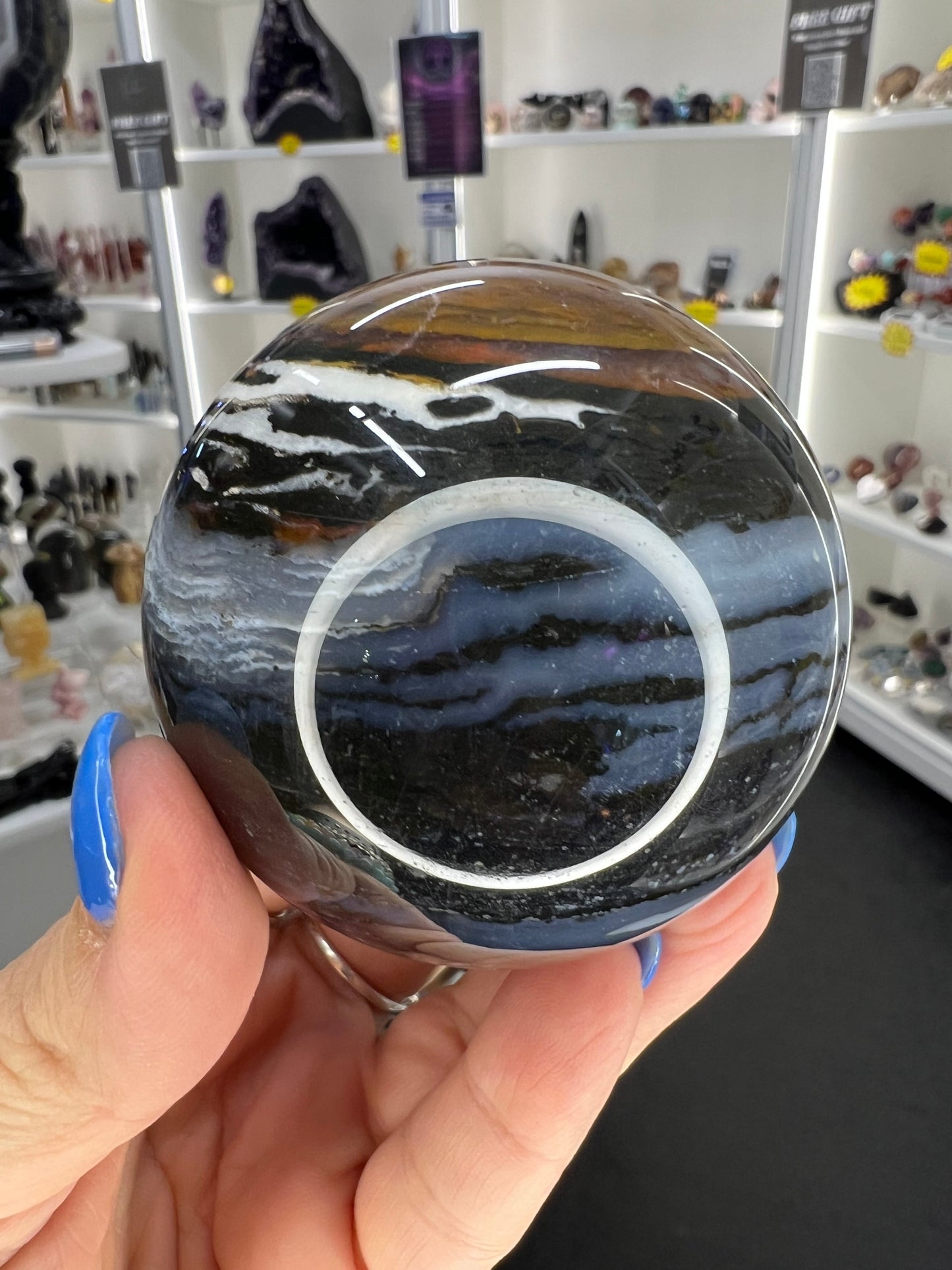 Ocean Jasper Sphere on Stand