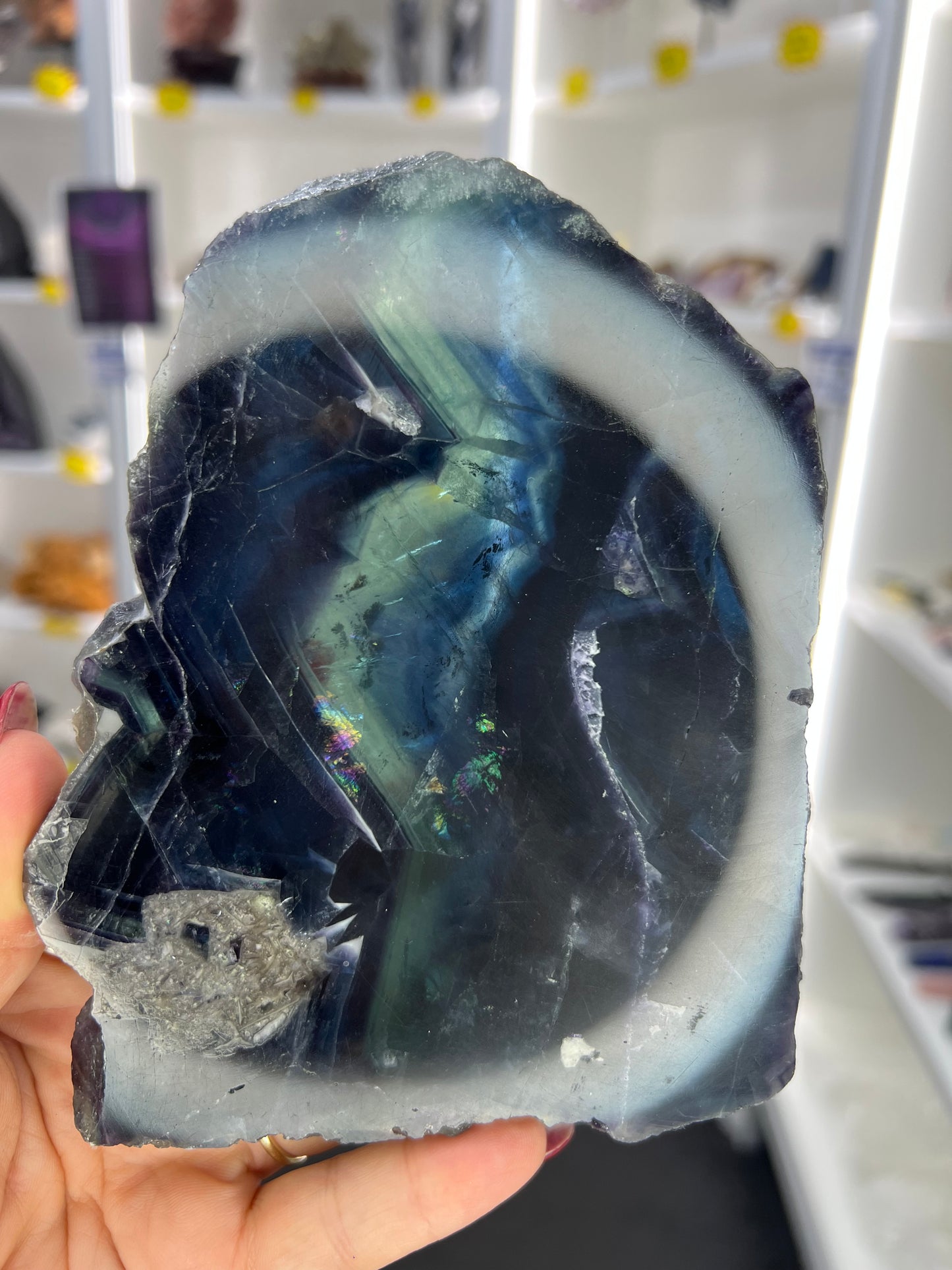 Black Fluorite Slab (UV Reactive)