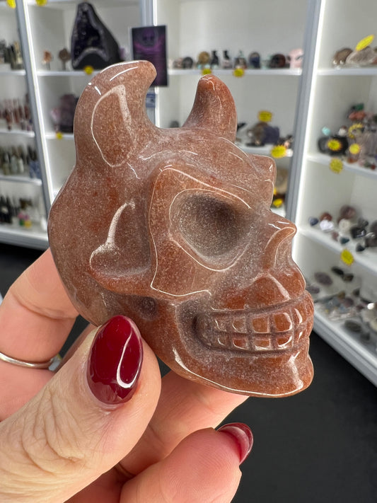 Ocean Jasper Skull with Horns