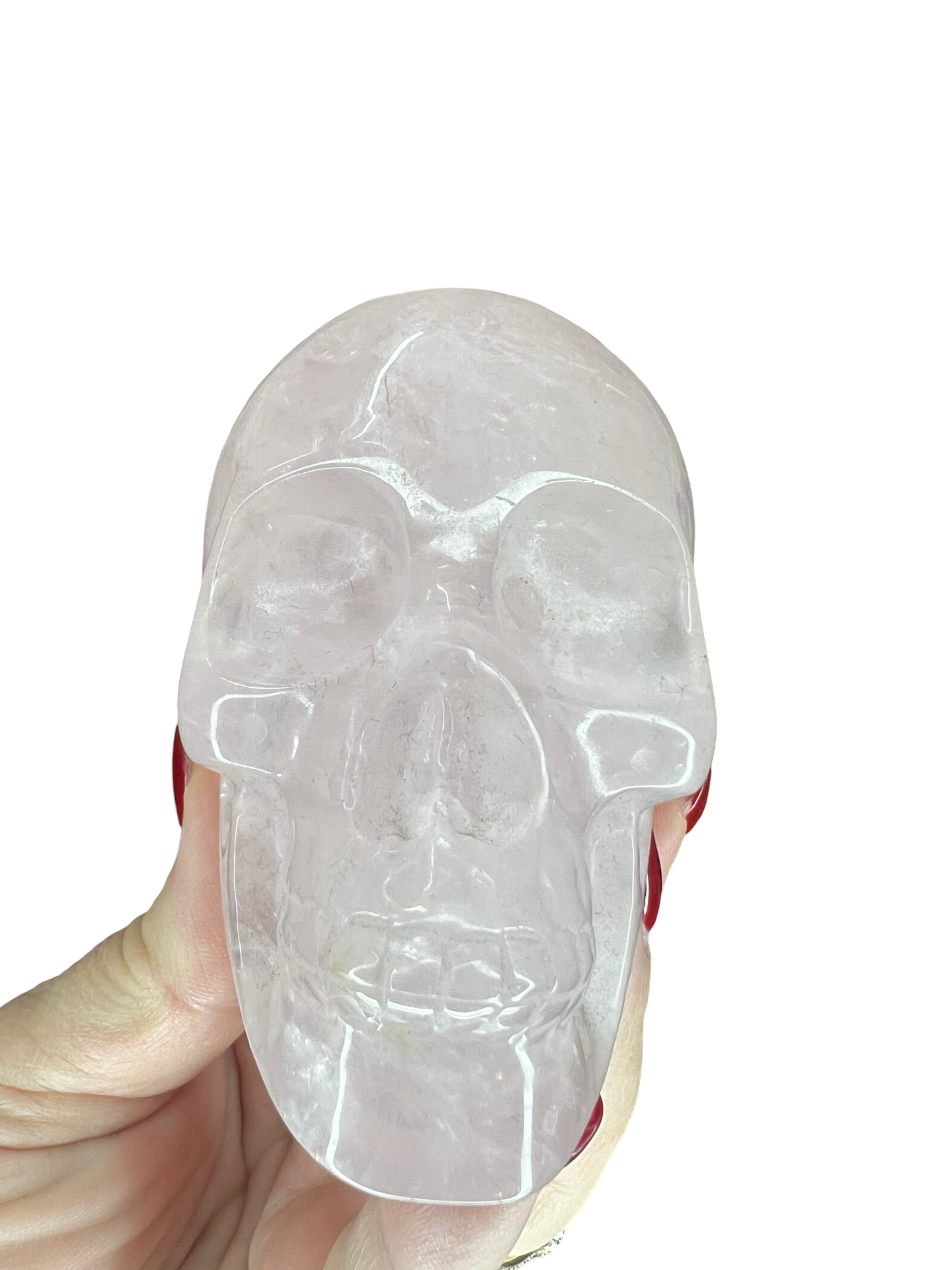 Rose Quartz Skull Carving