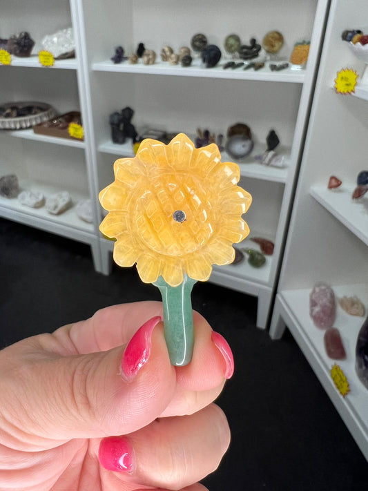 Golden Healer / Green Aventurine Sunflower