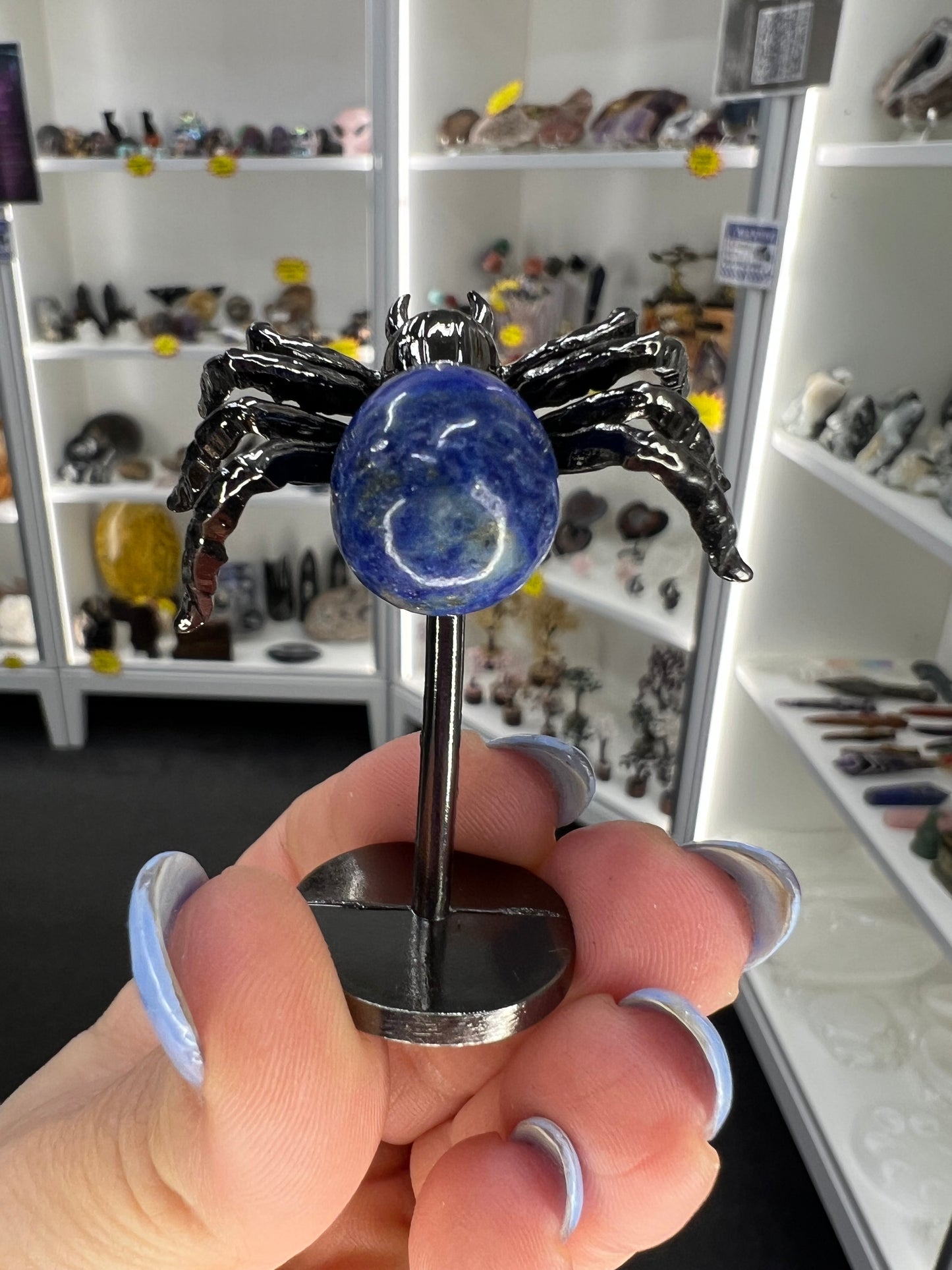 Lapis Lazuli Spider on Stand