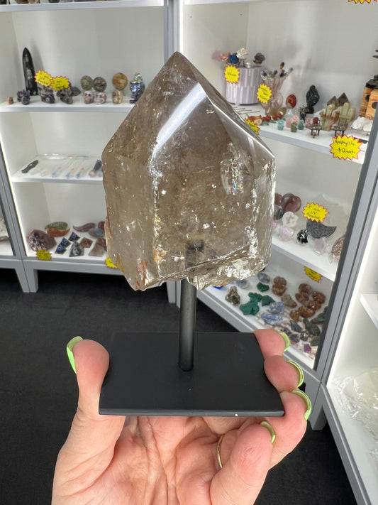 Smoky Quartz Point on Stand