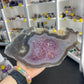 Amethyst / Agate Slab on Stand