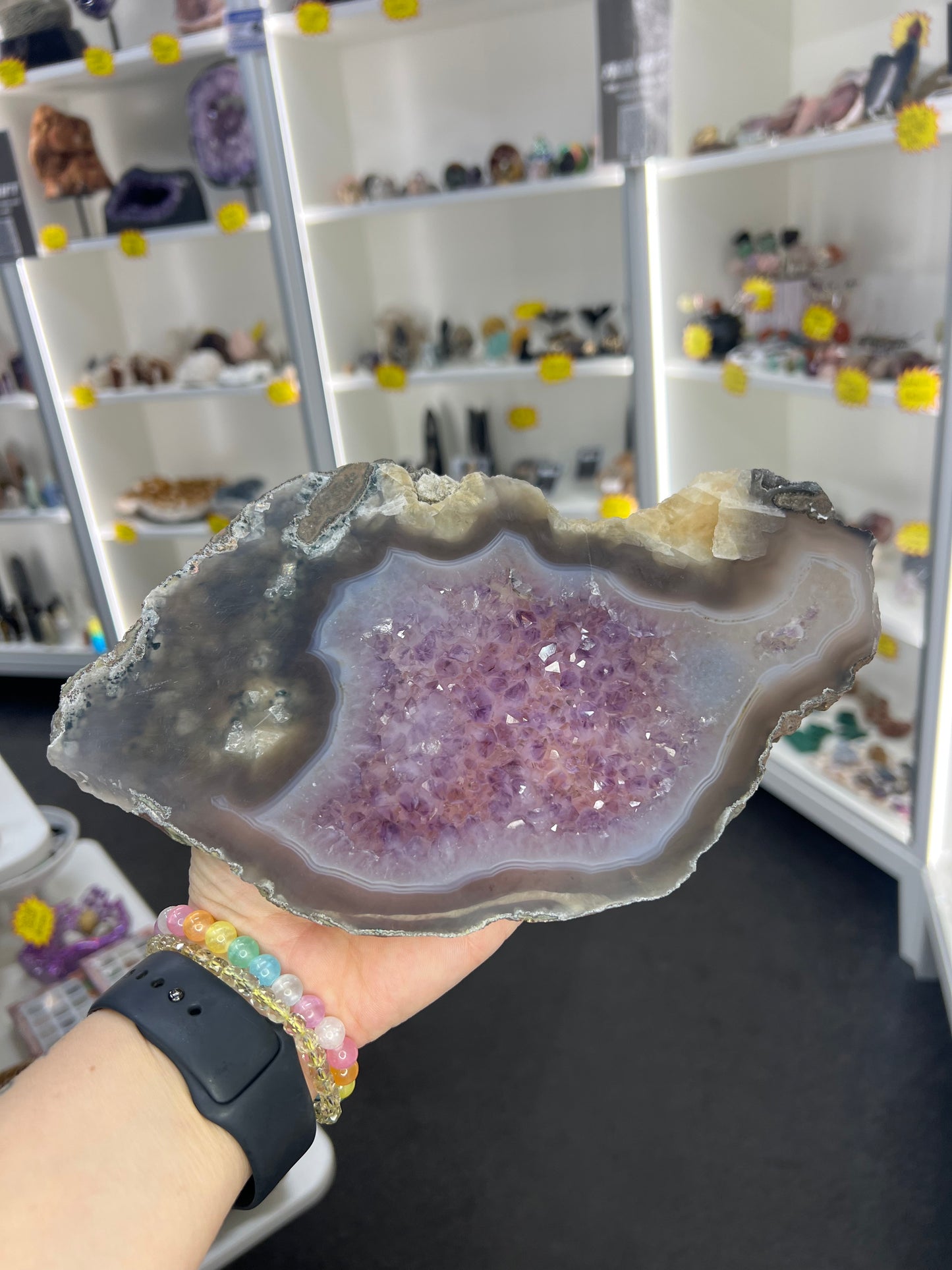 Amethyst / Agate Slab on Stand