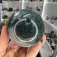 Moss Agate Sphere on Stand