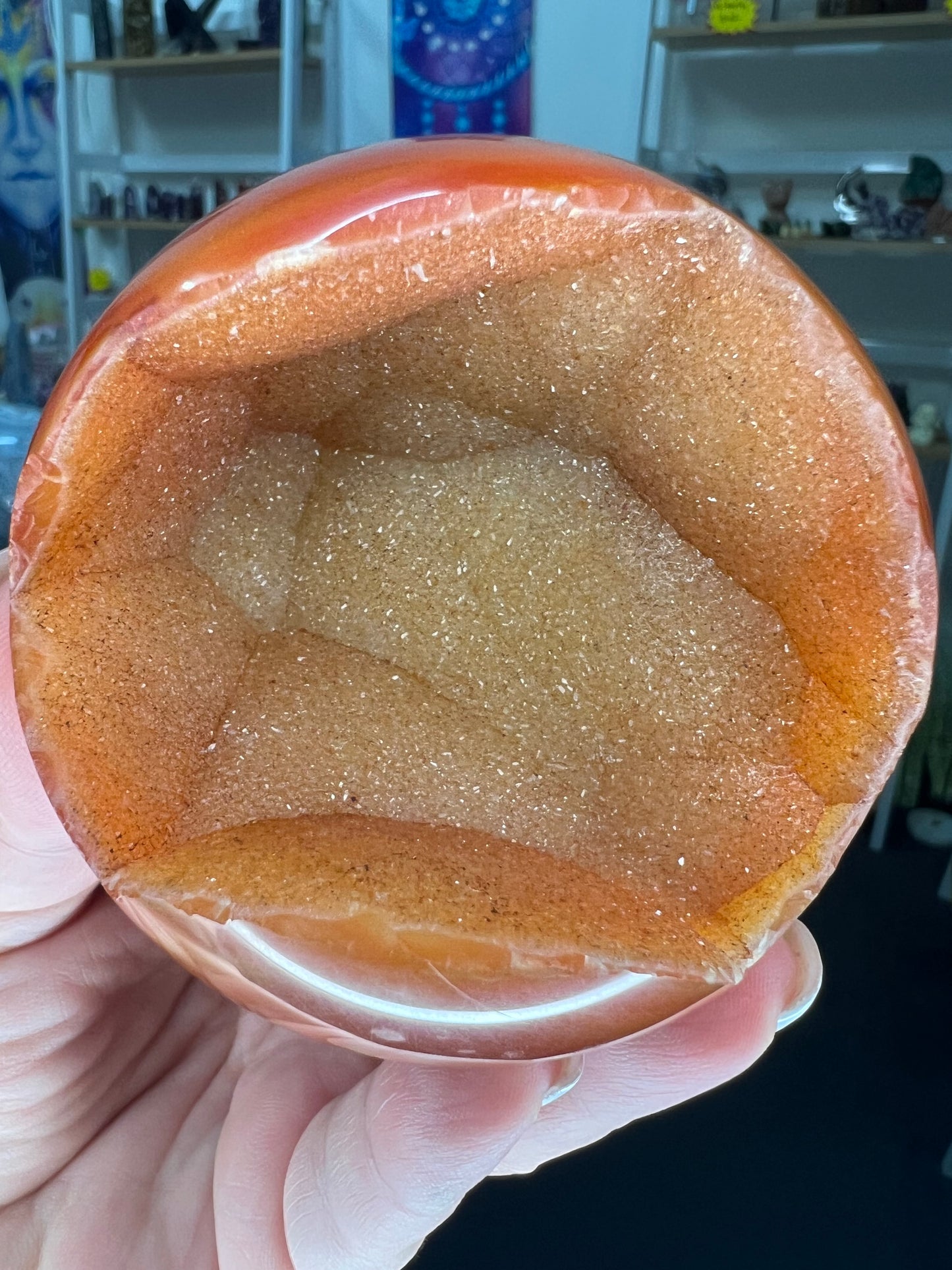 Geode Carnelian Sphere with Stand